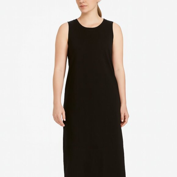 Saks Fifth Avenue Mixed Media Shift Midi Dress with Wool and Cashmere - Picture 1 of 10